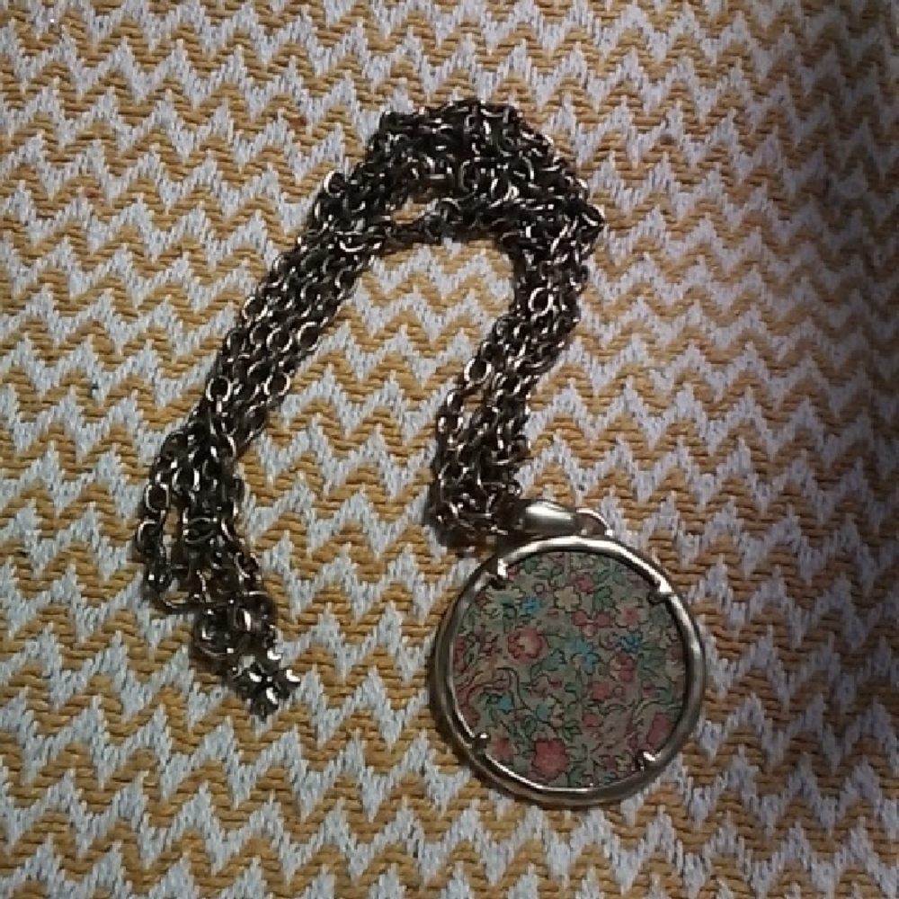Patricia Nash Gold-Tone Floral Locket Necklace with Pink and Green Accents